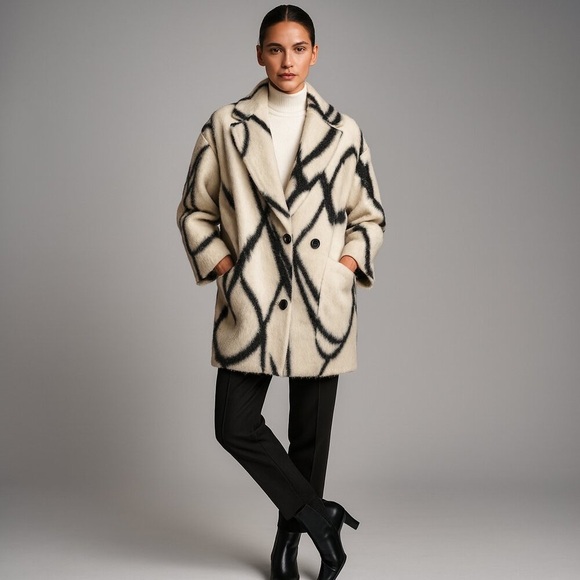 BANANA REPUBLIC XO Alpaca Wool Coat in Cocoon SZ S - Picture 1 of 4